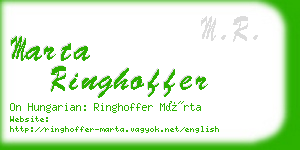 marta ringhoffer business card